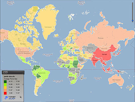 Статистика длины полового члена во всех странах Мира | Пикабу