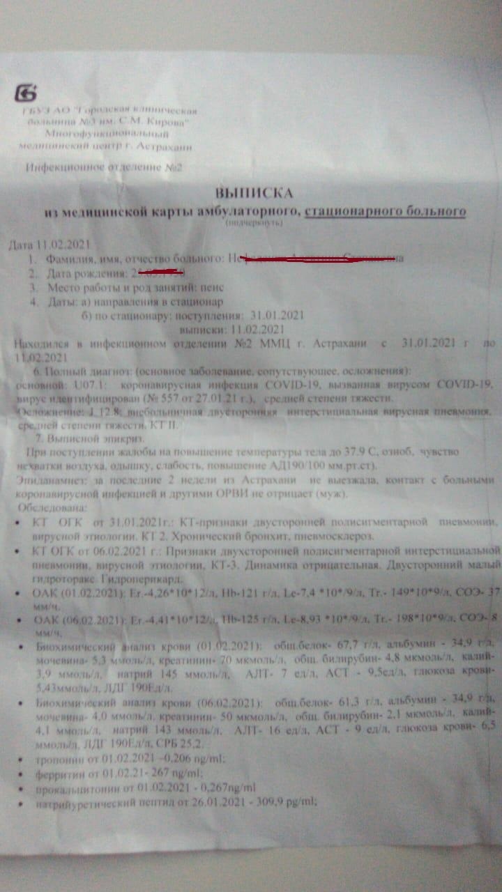 Пожилую астраханку с 70% поражения легких выписали из ковидного госпиталя -  МК Астрахань