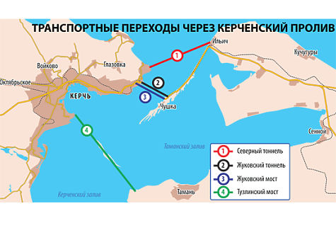 Карта крыма и моста через керченский пролив