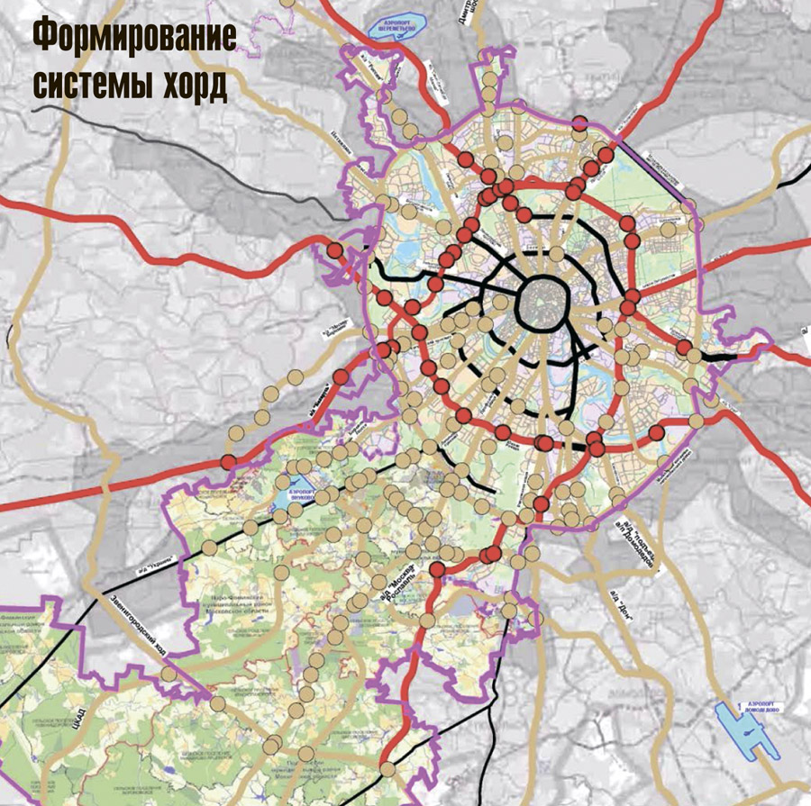 Хорды москвы на карте схема подробная карта